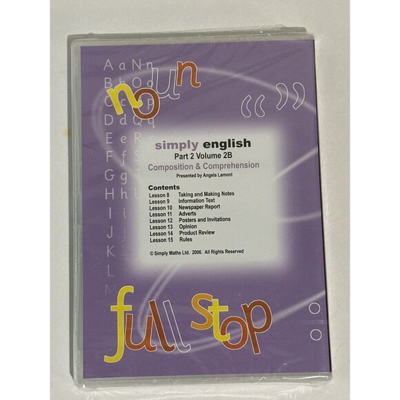 Simply Eng. Part 2 Vol. 2B DVD Simply Maths Study Program Brand New/Sealed 2006 - Picture 2 of 4